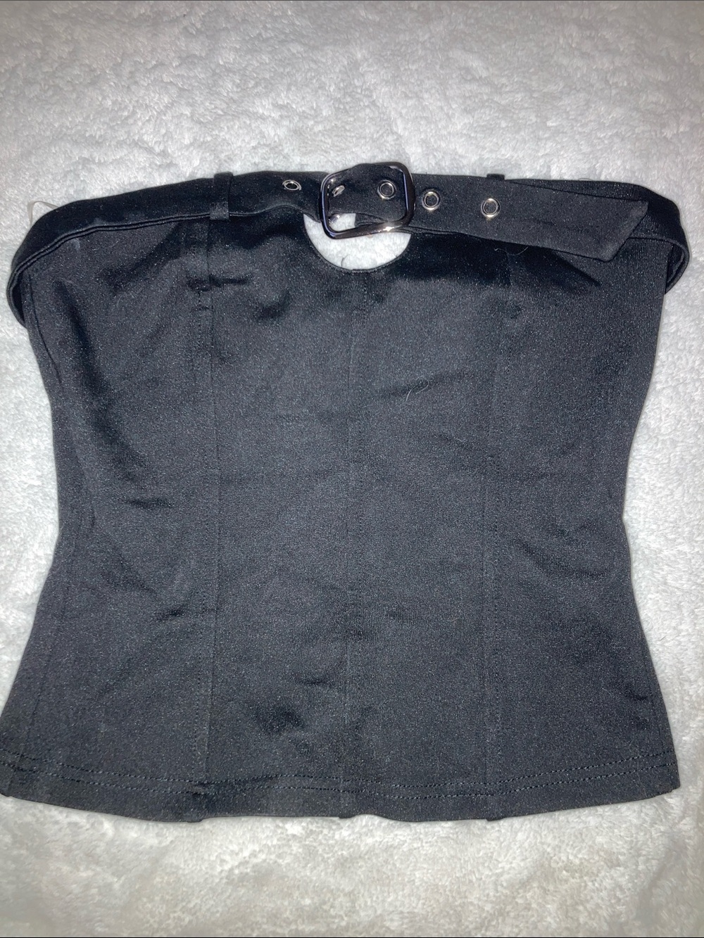 Windsor Black Strapless Belted Tube Top